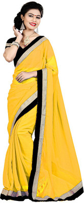 

Indian Wear Online Solid Fashion Chiffon Saree(Yellow)
