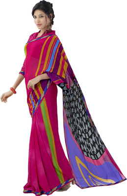 

Jiya Self Design, Printed Fashion Georgette Saree(Pink, Multicolor), Multicolor;pink