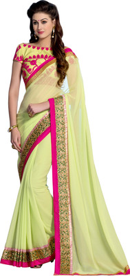 

Jiya Self Design Fashion Georgette Saree(Light Green)