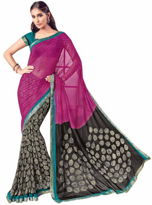 

Vipul Printed Fashion Georgette Saree(Black)