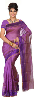 

Right Shape Solid Chettinadu Polycotton Saree(Purple)