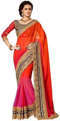 

Aksh Fashion Embroidered Fashion Georgette Saree(Multicolor)