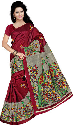 

Party Wear Dresses Printed Fashion Cotton Saree(Maroon)