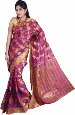 Mimosa Self Design Kanjivaram Silk, Jacquard Saree(Multicolor) available at flipkart for Rs.1399