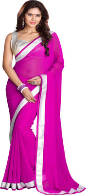 

Sourbh Sarees Solid Fashion Georgette Saree(Pink)