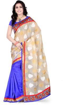 

It's Banii Solid, Self Design Banarasi Handloom Banarasi Silk Saree(Blue)