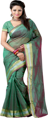 

Ansu Fashion Solid Fashion Art Silk Saree(Green)