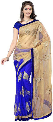 

Aksh Fashion Embroidered Bollywood Handloom Net Saree(Blue)