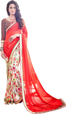 

Jiya Self Design, Printed, Embellished Fashion Georgette Saree(Red, Multicolor), Multicolor;red