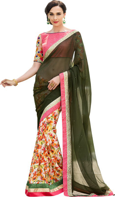 

Parisha Embroidered Daily Wear Georgette Saree(Green, Multicolor)