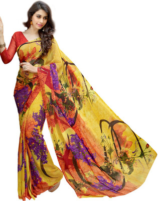 

Parisha Printed Fashion Georgette Saree(Multicolor), Yellow & multi