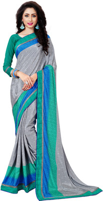 

Khoobee Self Design, Printed Fashion Crepe Saree(Grey)