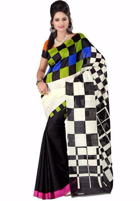 

Softdeal Printed Bhagalpuri Printed Silk Saree(Black)