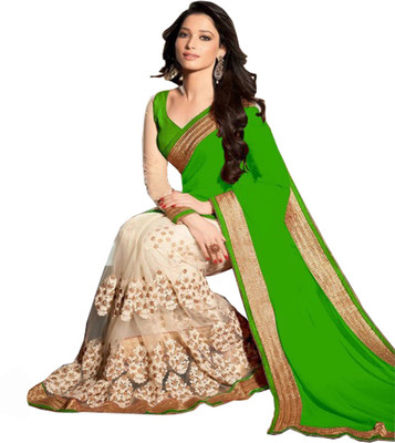 

SareeBazaar Embroidered Bollywood Georgette, Net Saree(Green)