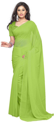 

Surupta Solid Fashion Georgette Saree(Green), Parrot green