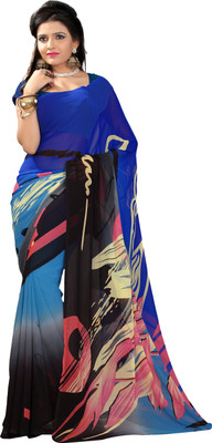 

Khushali Self Design, Printed Fashion Georgette Saree(Dark Blue, Multicolor)