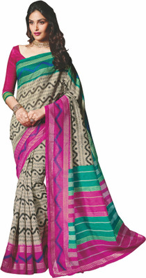 

Sunaina Printed Fashion Cotton Linen Blend Saree(Multicolor)