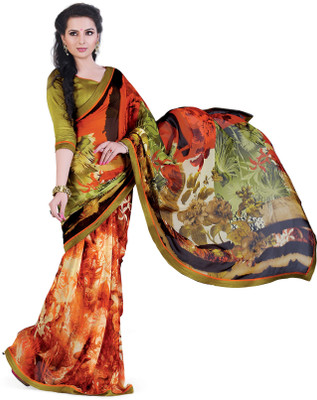 

Ridham Sarees Printed Fashion Handloom Chiffon Saree(Multicolor)