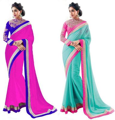 

Stylezone Self Design Fashion Chiffon Saree(Pack of 2, Multicolor)