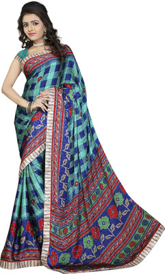 

Khoobee Self Design, Printed Fashion Silk, Crepe, Jacquard Saree(Green, Multicolor)