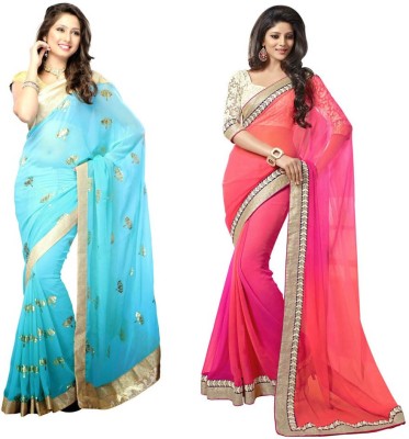 

Stylezone Self Design Fashion Chiffon Saree(Pack of 2, Multicolor)