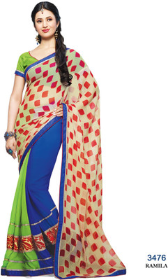 

Ridham Sarees Printed Fashion Handloom Georgette Saree(Multicolor)