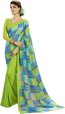 

Jiya Self Design, Printed Fashion Georgette Saree(Green, Blue), Blue;green