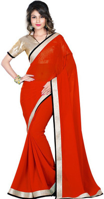 Desi Butik Printed Fashion Georgette Saree(Pink), Dark pink