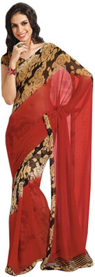 

Indian Wear Online Printed Fashion Pure Chiffon Saree(Red)