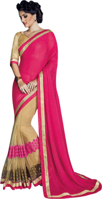 

Brijraj Embellished Fashion Georgette Saree(Pink, Beige), Beige;pink