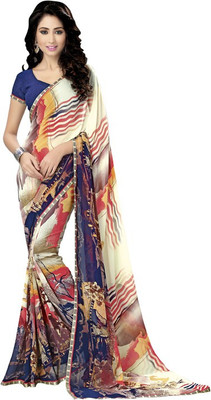 

Saara Printed Fashion Georgette Saree(Multicolor), Multicolour
