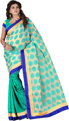 

Weavedeal Embellished Banarasi Brocade Saree(Blue)