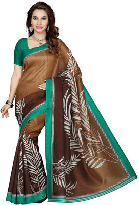 Ishin Printed Bollywood Poly Silk Saree(Multicolor)