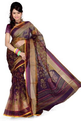 

Cenizas Printed Fashion Cotton Saree(Multicolor), Purple