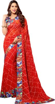 

Khushali Self Design Fashion Georgette Saree(Red)