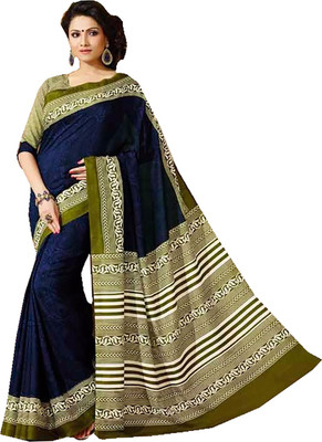 

Ishin Printed Fashion Art Silk Saree(Blue), Blue;green