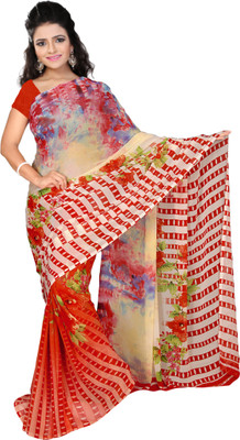 

Khushali Self Design, Printed Fashion Georgette Saree(Multicolor, Red)