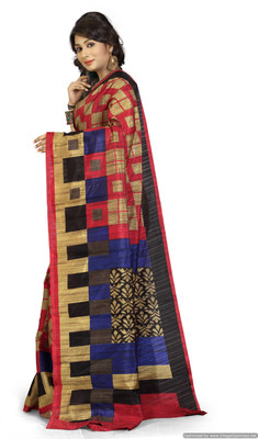 Ewows Printed Bhagalpuri Art Silk Saree(Multicolor)