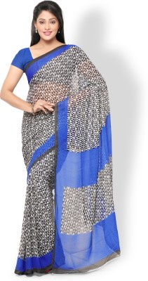 vaamsi Printed Daily Wear Chiffon Saree(Blue)