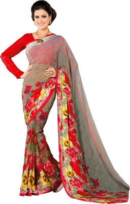 

Suvastram Printed Fashion Georgette Saree(Grey)