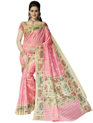Nandika Fashion Printed Bhagalpuri Art Silk Saree(Multicolor)
