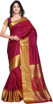 

Varkala Silk Sarees Self Design Kanjivaram Silk Saree(Red)