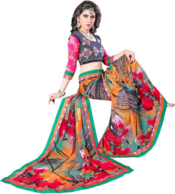 

Parisha Embroidered Fashion Georgette Saree(Multicolor)