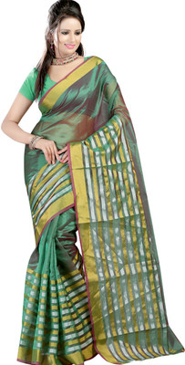 

Ansu Fashion Printed Mysore Jacquard Saree(Light Green)