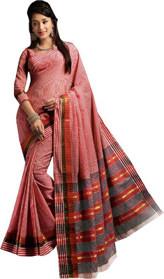 

Ishin Solid Fashion Cotton Saree(Red)