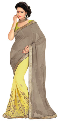 

Parisha Embroidered Fashion Georgette Saree(Yellow)