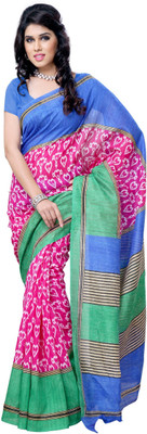 

JTInternational Printed Chanderi Handloom Art Silk Saree(Multicolor)