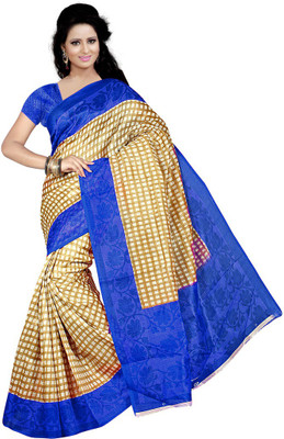

Party Wear Dresses Printed Fashion Cotton Saree(Blue)