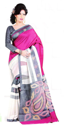 Gugaliya Printed Fashion Khadi Saree(Multicolor)