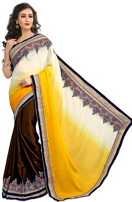 

Brijraj Embellished Fashion Satin Saree(Yellow, Brown), Brown;yellow